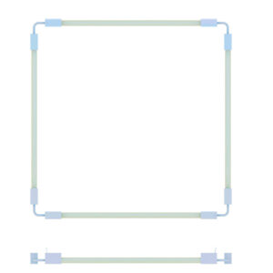 Luminária Tubular Contínua Lâmpada LED Slim Quadrado