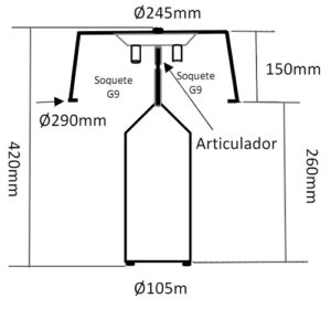 Luminária de Mesa Abajur Alumínio Scala