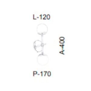 Luminária de Parede Arandela 2 Globos Cata-vento