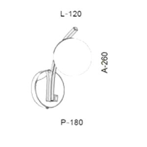Luminária de Parede Arandela Arco 54° com Globo