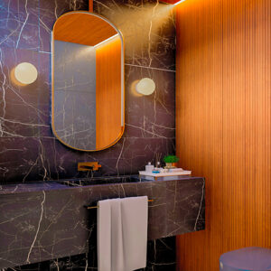 Luminária de Parede Arandela Base Simples com Globo Grande