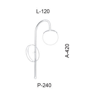 Luminária de Parede Arandela Curva Guarda-Chuva com Globo