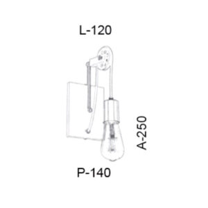 Luminária de Parede Arandela com 1 Roldanas 1 Lâmpada