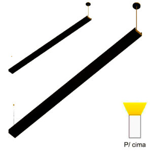 Luminária de Teto Pendente 2 Tubos LED Luz Direcionada para Cima