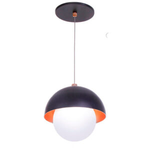 Luminária de Teto Pendente Meia Bola com Globo