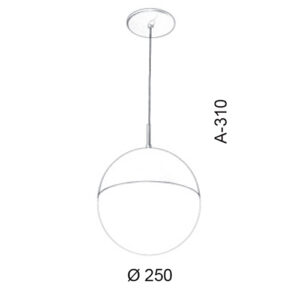 Luminária de Teto Pendente Meia Esfera Vidro Eclipse