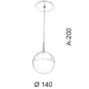 Luminária de Teto Pendente Meia Esfera Vidro Eclipse Pequeno