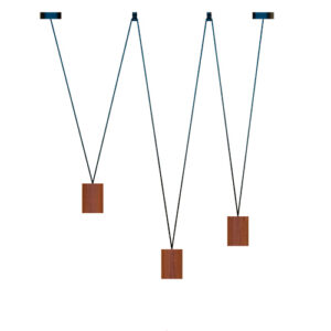 Luminária de Teto Pendente Tubo Madeira Triplo