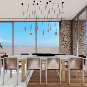 Luminária de Teto Pendente Tubo Madeira Triplo