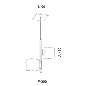 Luminária de Teto Pendente com Duplo Vidro Cubo