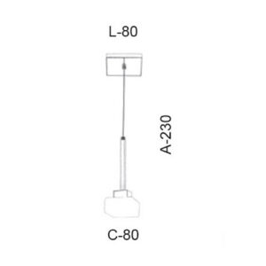 Luminária de Teto Pendente com Vidro Quadrado LED Integrado