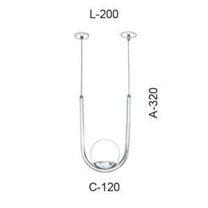 Luminária de Teto Pendente em U Globo Pequeno