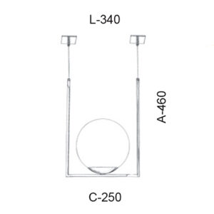 Luminária de Teto Pendente em U Quadrado Globo Grande