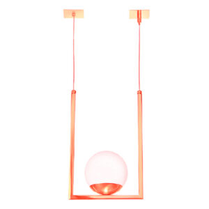 Luminária de Teto Pendente em U Quadrado Globo Pequeno