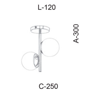Luminária de Teto Plafon 2 globos Simples