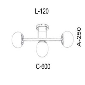Luminária de Teto Plafon 3 globos Simples