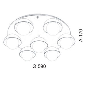 Luminária de Teto Plafon 7 Globos em Copo