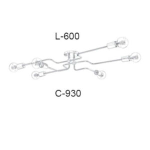 Luminária de Teto Plafon com 6 Hastes Tijas