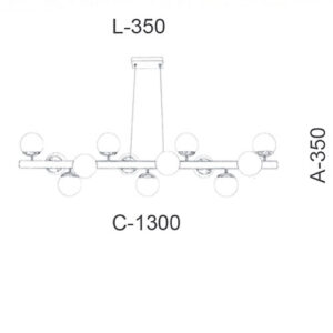 Lustre Pendente 13 Globos Tubo Linear