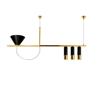 Lustre Pendente 3 Dicroicas Tubulares 1 Cone Difusor