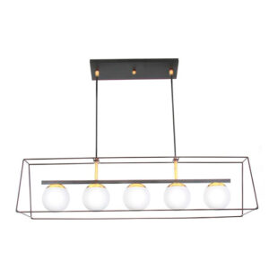 Lustre Pendente 5 Globos Aramados