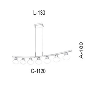 Lustre Pendente 7 Globos Linear Arcado