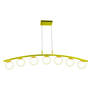 Lustre Pendente 7 Globos Linear Arcado Baixo