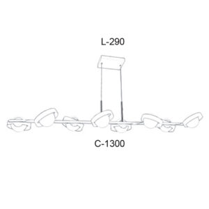 Lustre Pendente 8 Bolas Globos com Aro Saturno