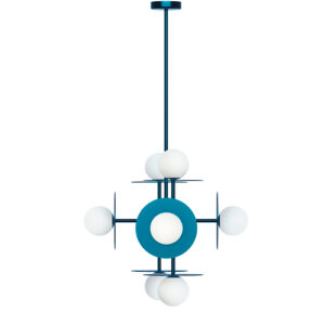 Lustre Pendente 8 Globos com Rebatedor