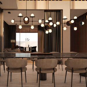 Lustre Pendente 8 Globos com Rebatedor