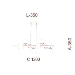 Lustre Pendente 9 Globos Tubo Linear