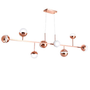 Lustre Pendente Moderno 5 Bolas e 3 Meia Luz