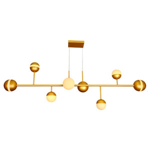 Lustre Pendente Moderno 5 Bolas e 3 Meia Luz