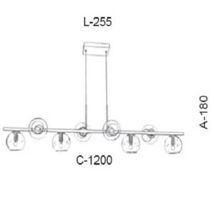 Lustre Pendente Moderno 8 Globos Linear