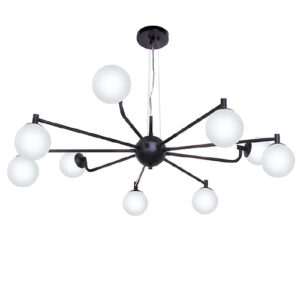 Lustre Pendente Moderno Estrela Linear 9 Globos e 9 Bolas