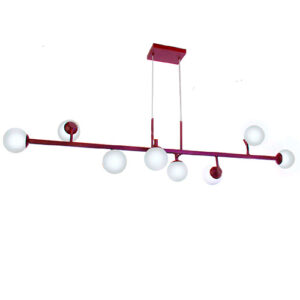Lustre Pendente Moderno Linear 8 Globos e 8 Bolas