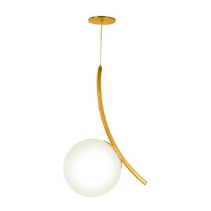Lustre Pendente Moderno Meia Lua com Globo