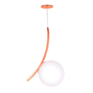 Lustre Pendente Moderno Meia Lua com Globo Pequeno