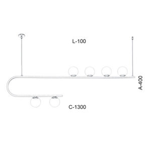 Lustre Pendente Moderno Stick 6 Globos