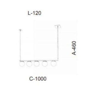 Lustre Pendente Moderno com 5 Globos Lineares