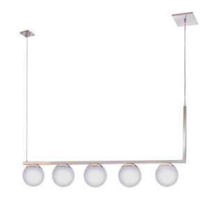 Lustre Pendente Moderno com 5 Globos Lineares