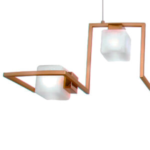 Lustre Pendente Quadrante com 7 Vidros Cubos