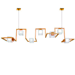 Lustre Pendente Quadrante com 7 Vidros Cubos