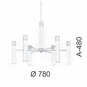 Lustre Pendente Tubular 6 Tubos 12 Lâmpadas