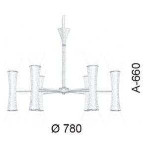 Lustre Plafon Moderno Cone Duplo 1 Andares 6 Braços 12 Lâmpadas