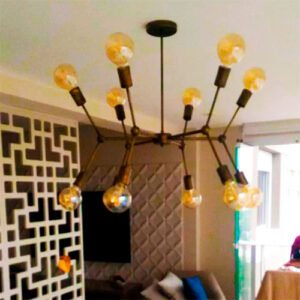 Lustre Plafon Moderno Sputinic 12 Hastes 12 Lâmpadas