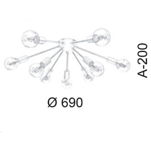 Lustre Plafon Moderno Sputinic 9 Lâmpadas