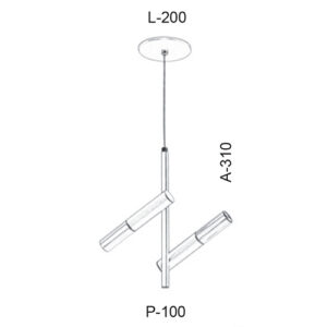 Pendente 2 Spots Tubulares Direcionáveis