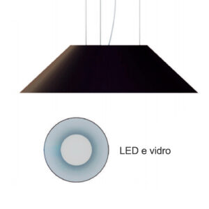 Pendente Alumínio Vidro e LED Integrado