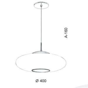 Pendente Angular Plate Ovni de Vidro Fosco